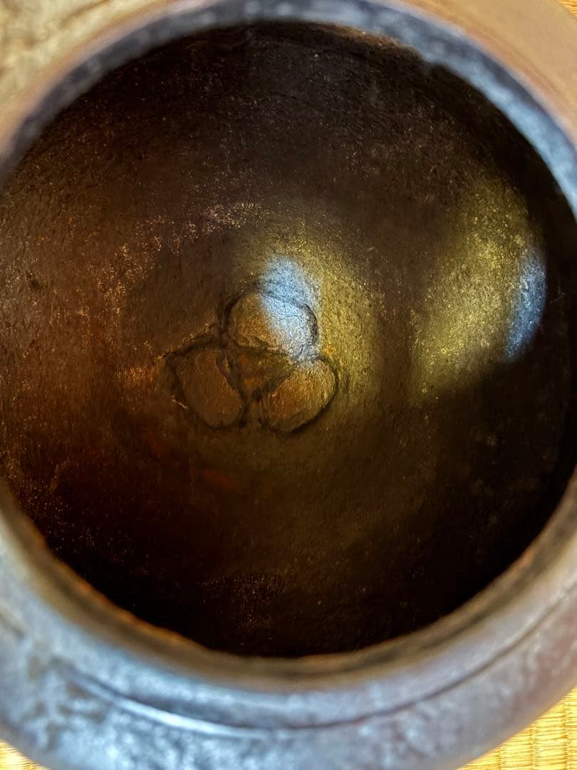 茶道具 風炉釜 繰口間取亀甲 焼抜釜 工芸品