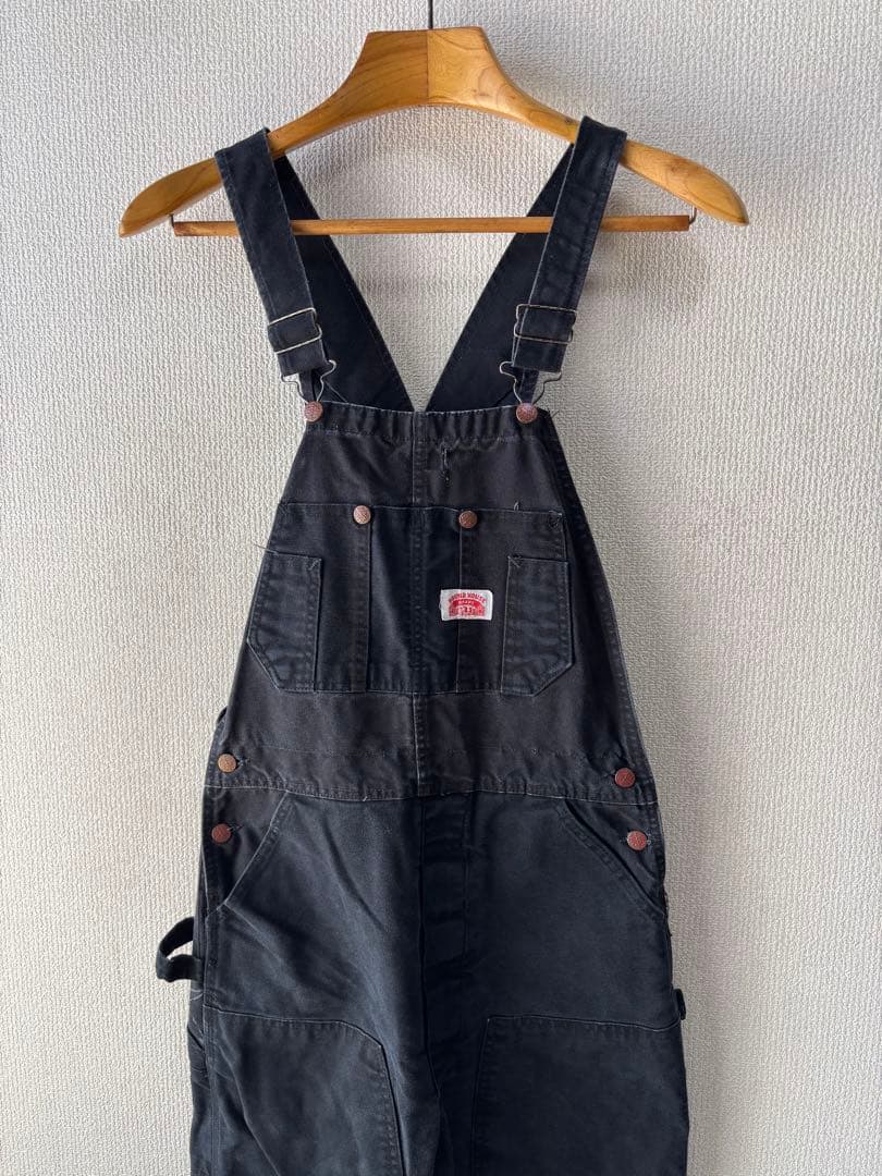 USA製 ROUND HOUSE ダック ダブルニーオーバーオール ブラック - メルカリ