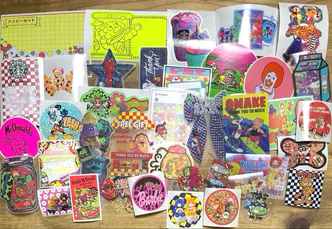 バラメモ50枚 ロールシール40枚 セット アメキャラ フード系 d系 10