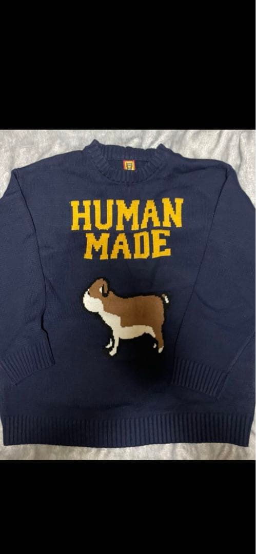 HUMAN MADE 犬デザイン ニットセーター ネイビー
