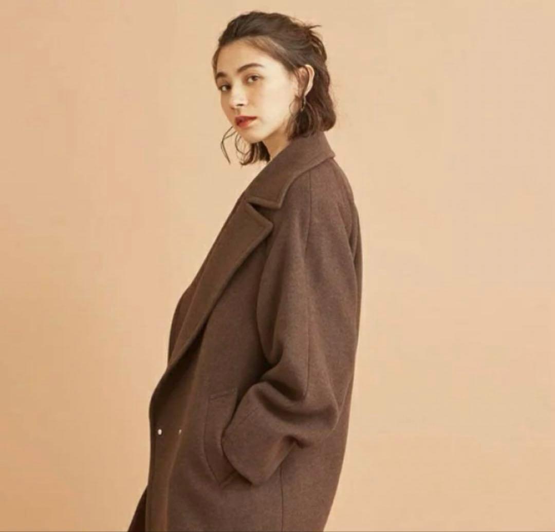 《美品》BEAUTY&YOUTH ダブルブレストコート S ブラウン