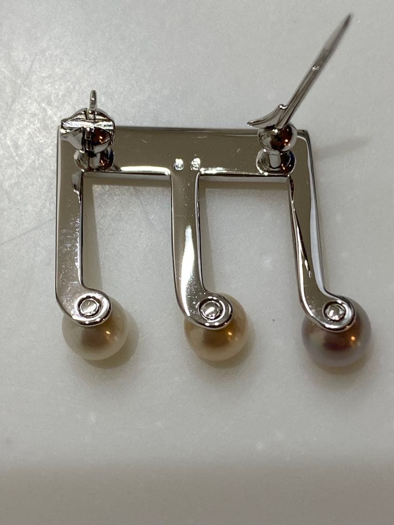 ミキモト 音符デザイン ブローチ パール付き