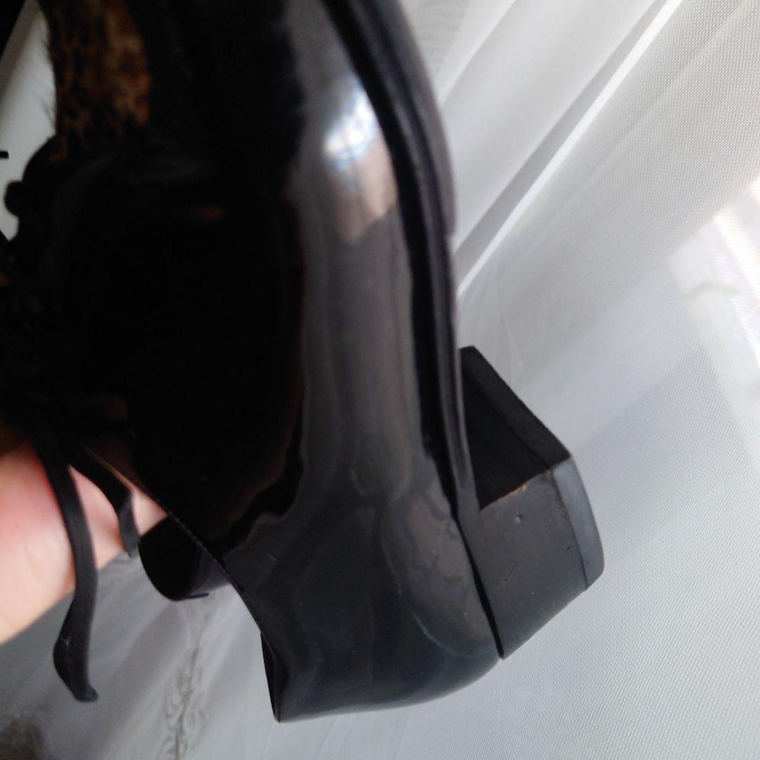 セリーヌ39（25.5）レオパードハラコポニーヘア切替パテントレザー