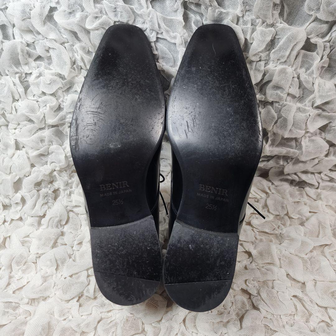 美品 ベニル プレーントゥ ドレス レザー シューズ 6㎝ヒールアップ