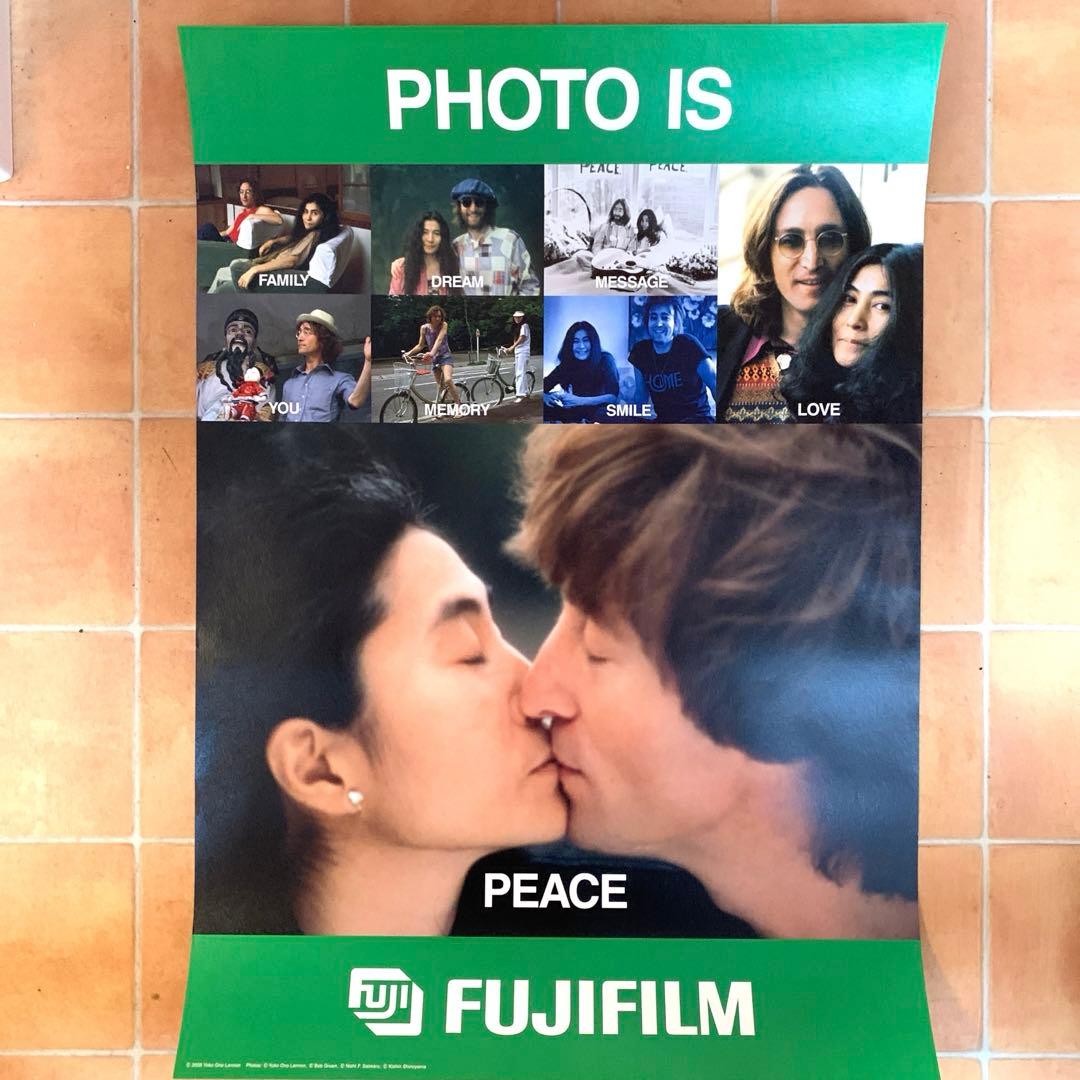 超希少 ジョンレノン＆オノヨーコ FUJIFILM 非売品ポスター 富士