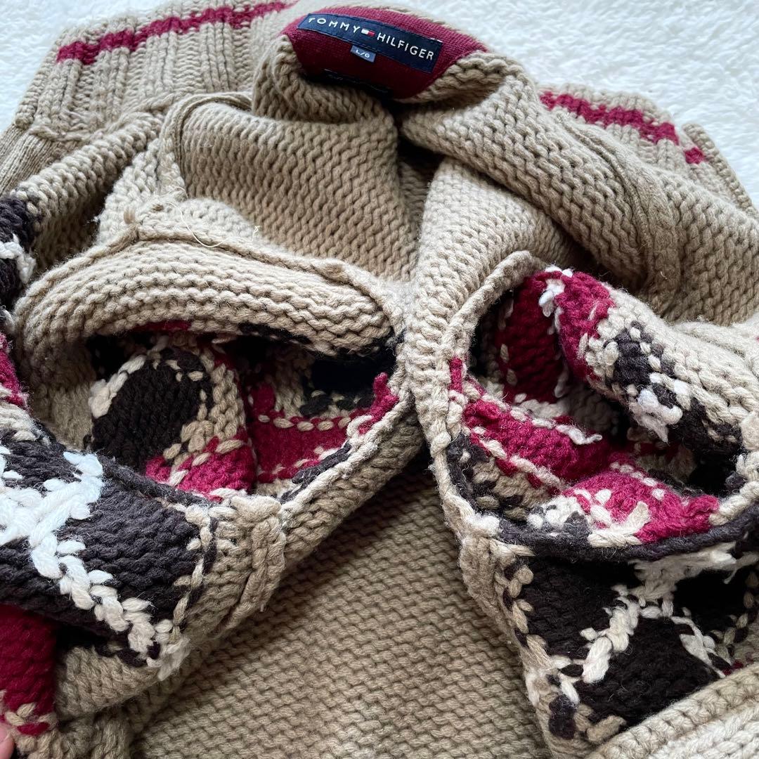 希少】トミーヒルフィガー ネイティブ柄 カウチン ドライバーズニット