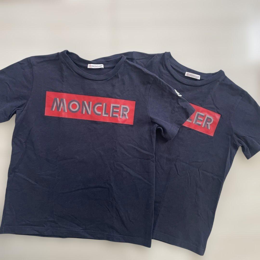 M　　　2枚セットMONCLER ネイビー ロゴ Tシャツ MONCLER（モンクレール） ダブルロゴTシャツ 8C00048 MONCLER メンズ