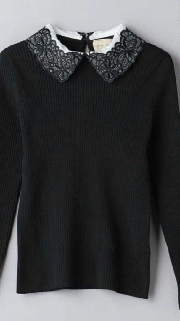 《美品》ユナイテッドアローズ襟ブラックレース長袖