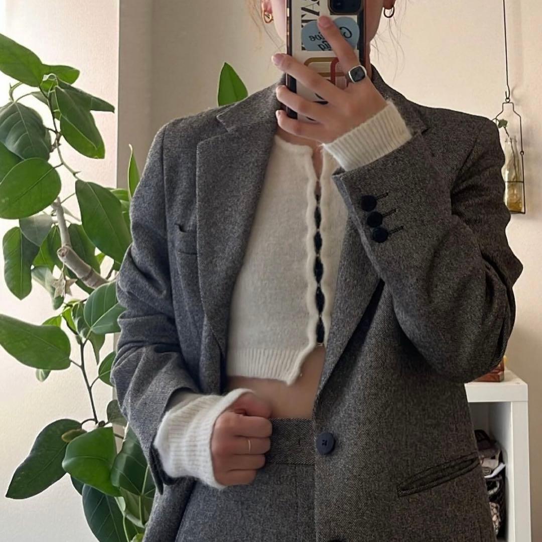 yo BIOTOP】 （ヨー ビオトープ） カシミアホックカーディガン 白