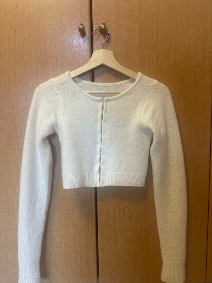 yo BIOTOP】 （ヨー ビオトープ） カシミアホックカーディガン 白