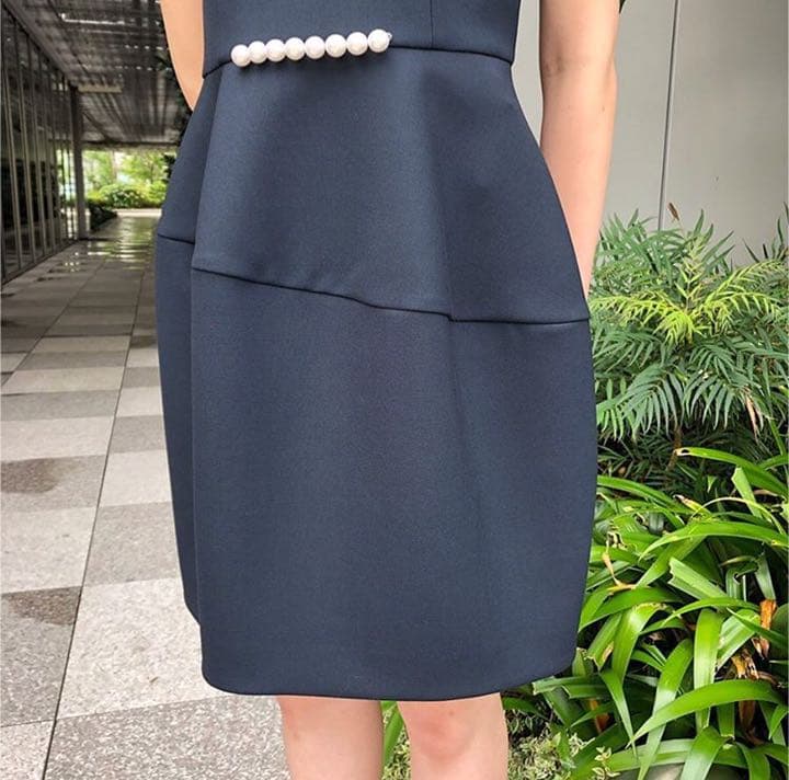 新品タグ付き YOKO CHAN ヨーコチャン パール ネイビー 38 結婚式