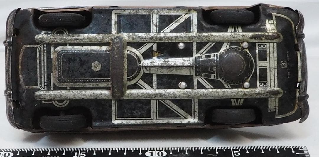 萬代屋【初代トヨペット クラウン薄茶】ブリキtin toy car自動車【箱無