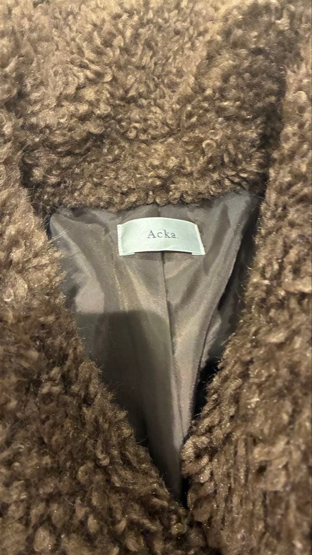 Acka layered collar boa coat ブラウン - メルカリ