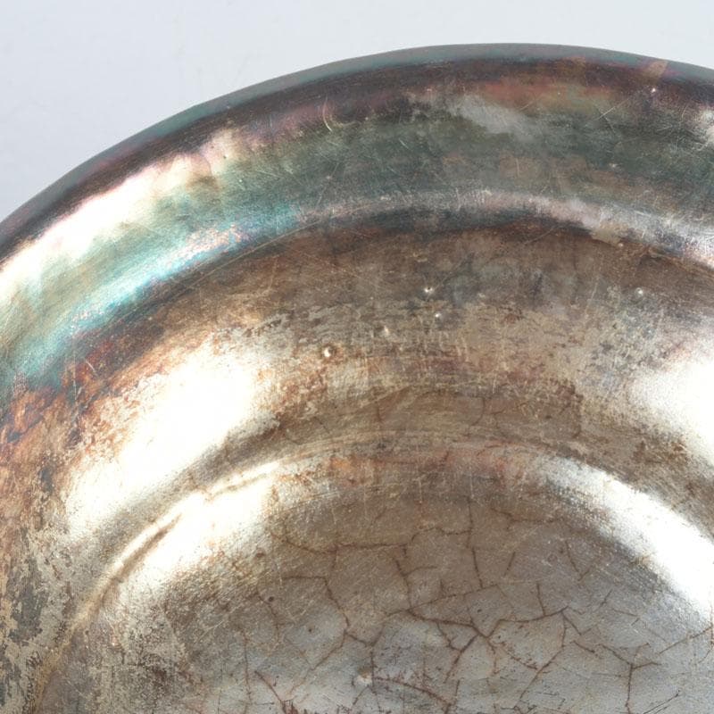 茶道具 八坂焼 赤楽 金銀二段 嶋台茶碗 共箱 V 9818 - メルカリ