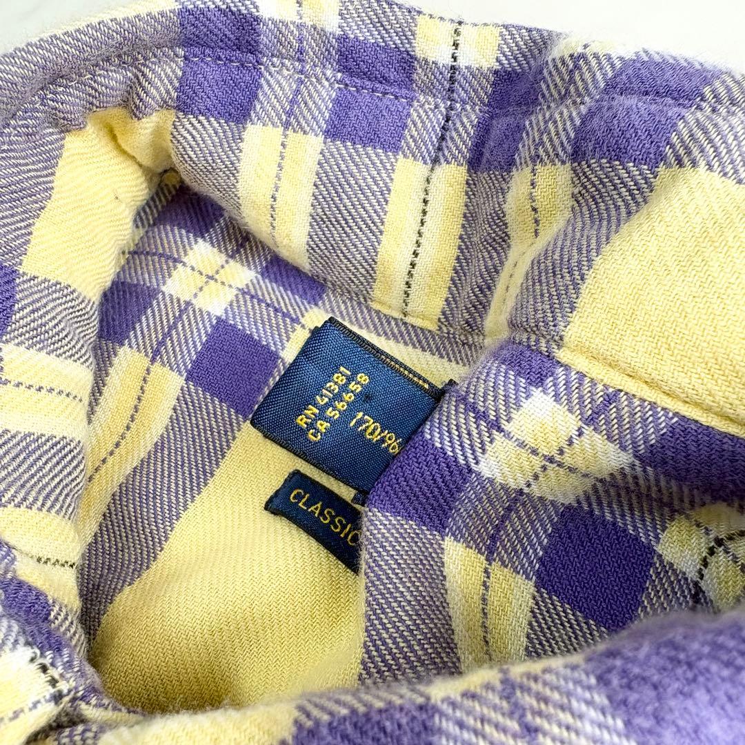 ラルフローレン】チェックシャツ ポニーロゴ コットン ゆったり 春色