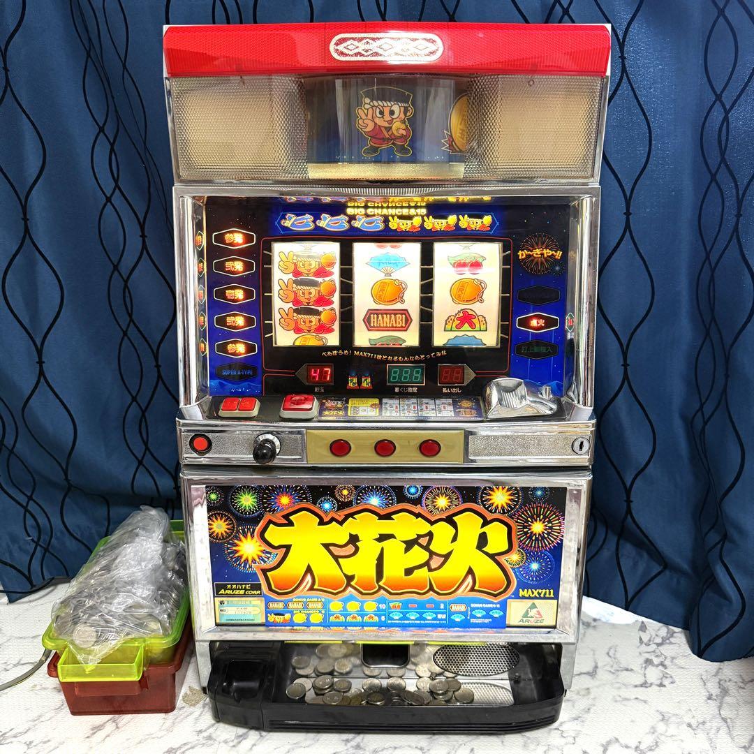 希少】4号機 大花火 パチスロ スロット実機 メダルつき 送料無料