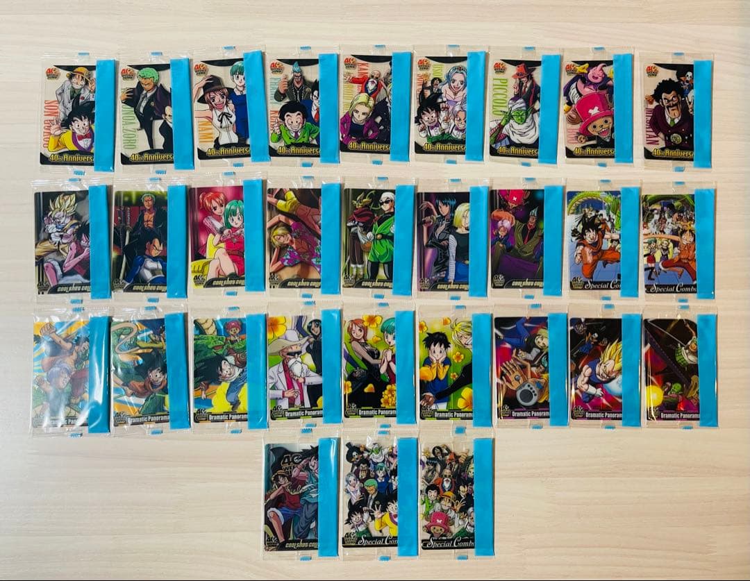 未開封フルコンプ　ジャンプ40周年記念ドラゴンボールワンピース　コラボ　カード ジャンプ40周年 ドラゴンボール × ワンピース コラボ カード まとめ4枚