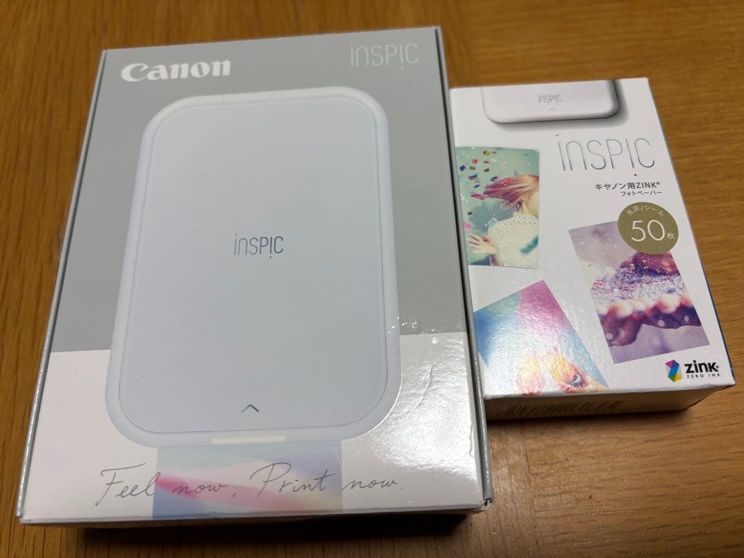 Canon iNSPiC PV-233 WH 本体 + フォトペーパー 50枚 キヤノン（Canon） ミニフォトプリンター 純正用紙50枚セット iNSPiC