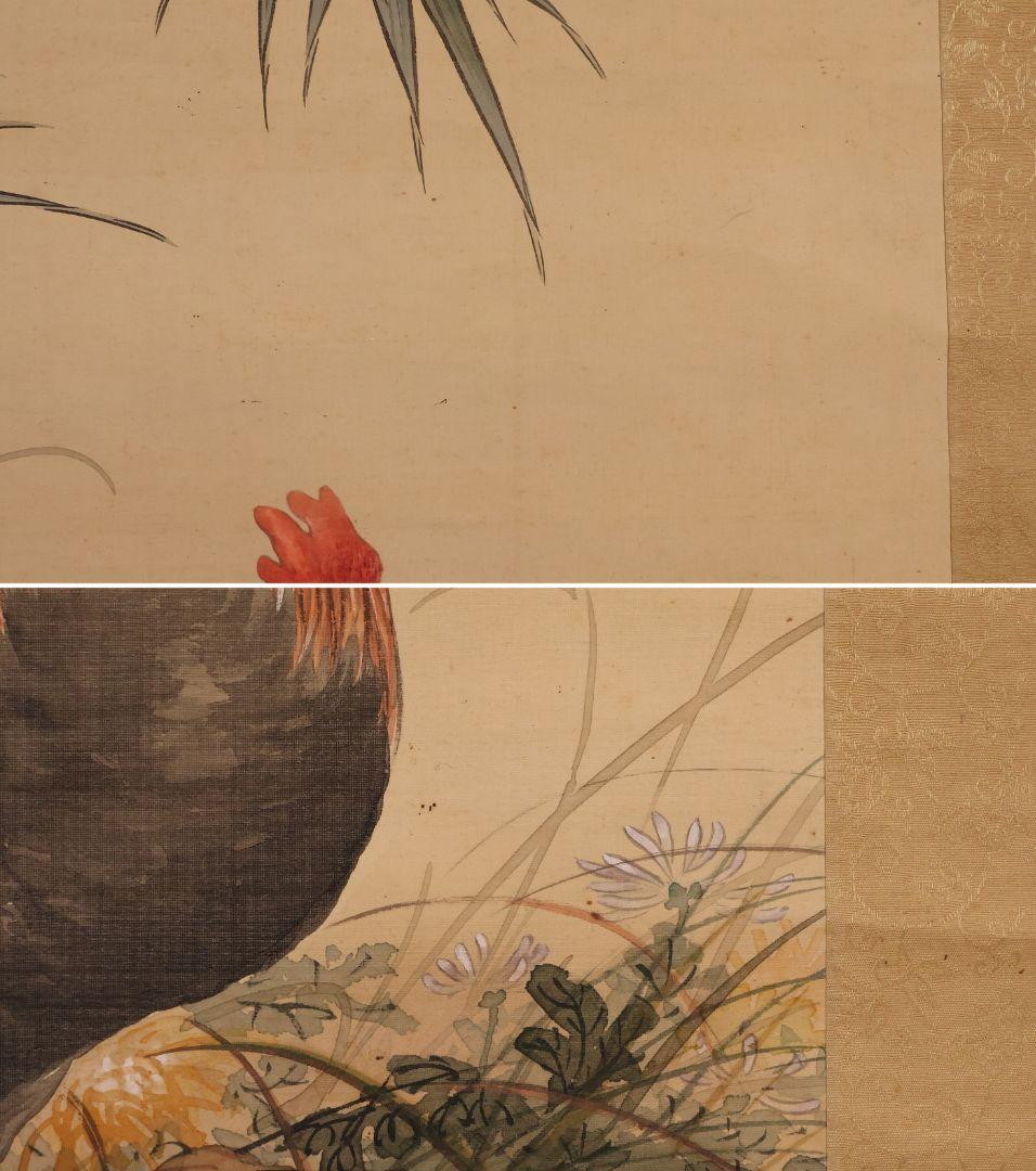 模写】日本画 荒木寛畝 鶏図 絹本 掛軸 花鳥 MB155 - メルカリ