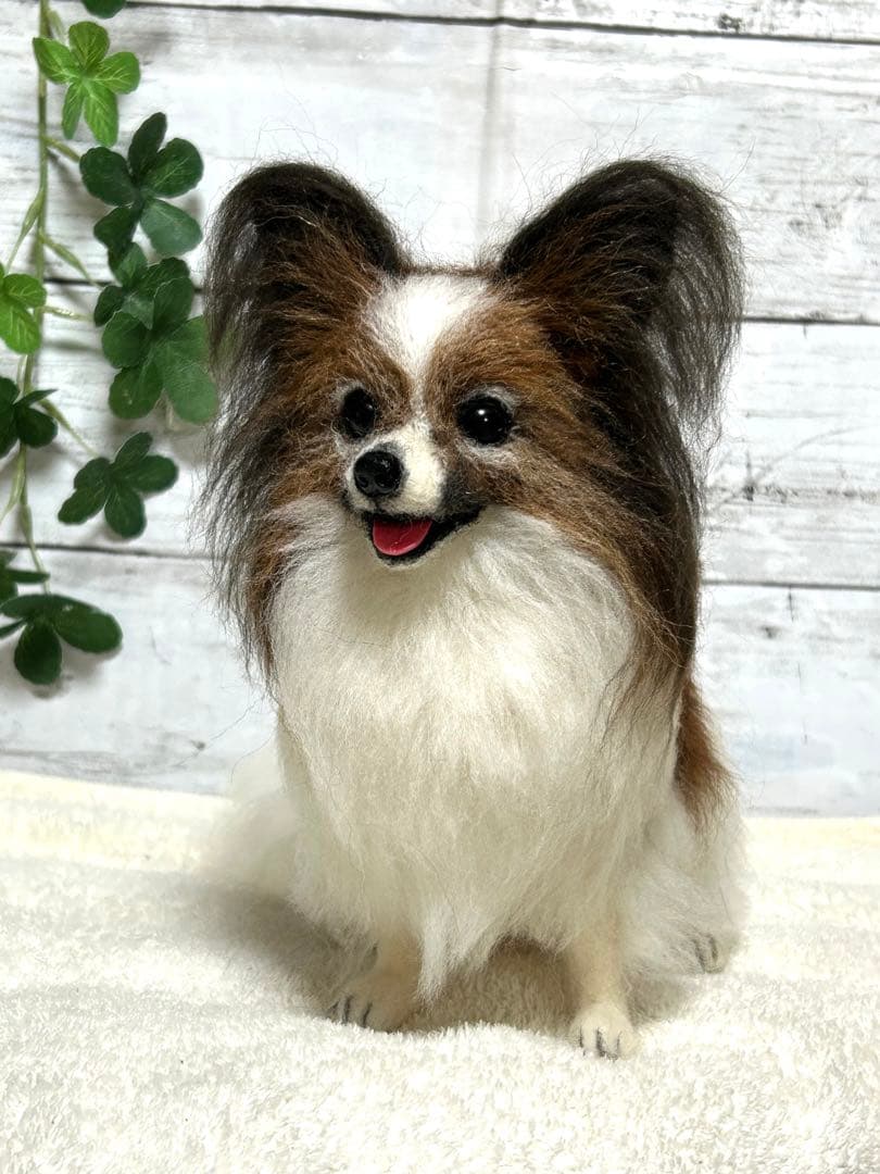 羊毛フェルト ハンドメイド 犬【パピヨン】ゆずりん様専用メモリアル