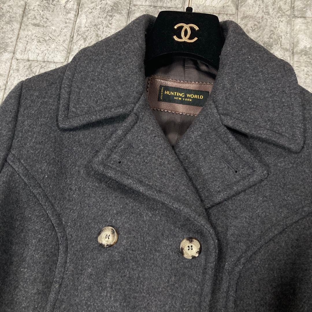 NU様専用 HUNTING WORLD ウールコート ロゴレザー イタリア製