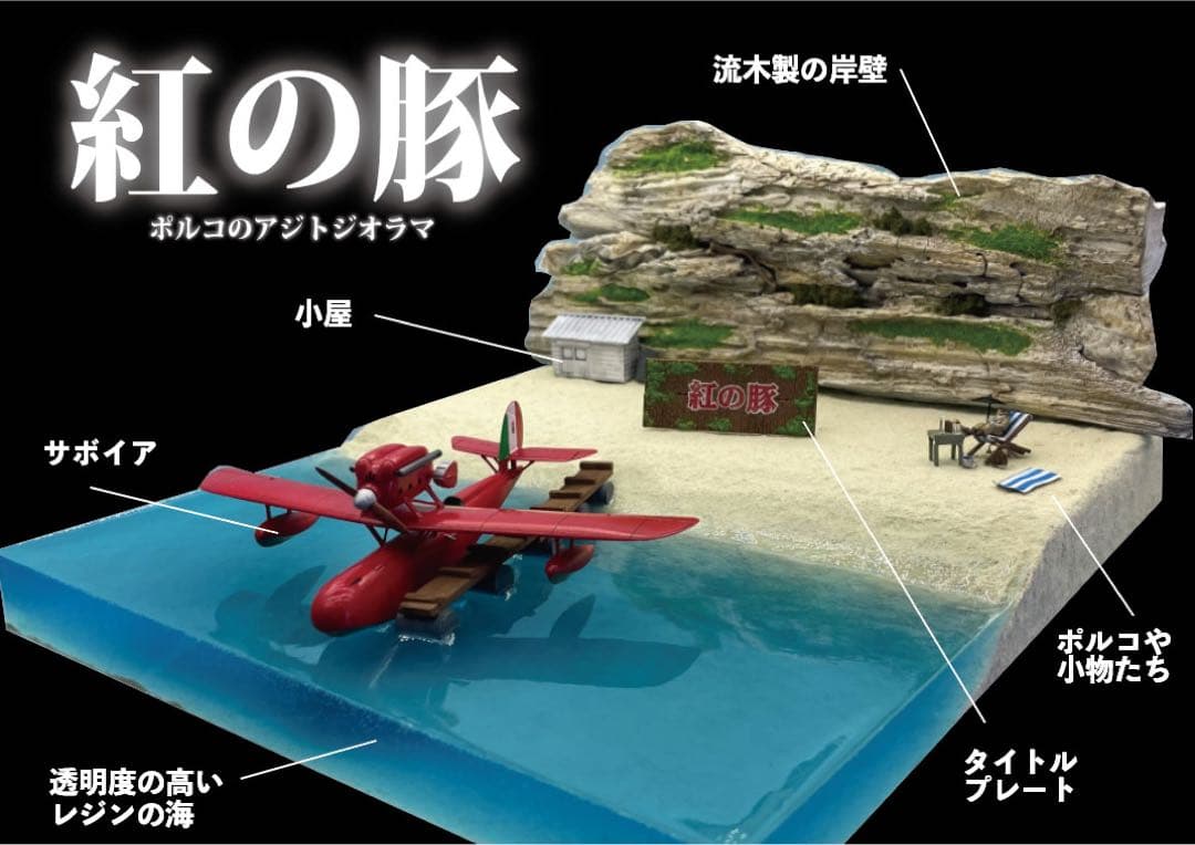 ポルコの隠れ家 紅の豚 ジオラマ ライトアップ - メルカリ