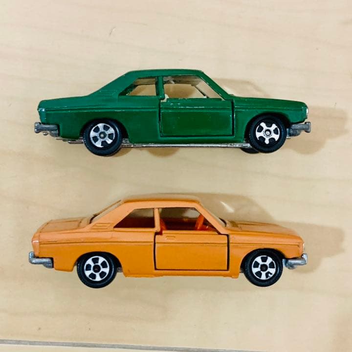 最初期 日本製 トミカ 1A ブルーバードSSSグリーン サファリブラウン