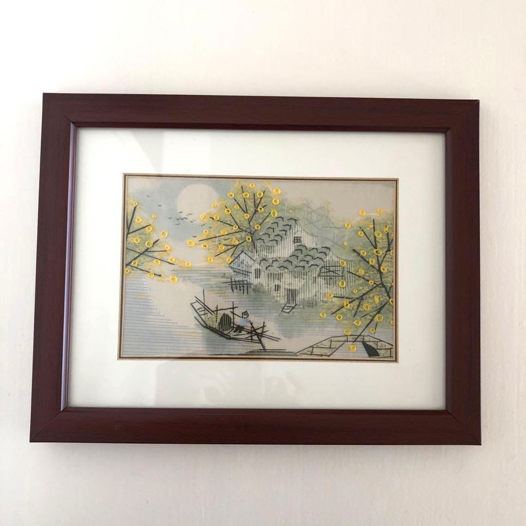 中国刺繍芸術精品 刺繍画 額装 工芸品 - メルカリ