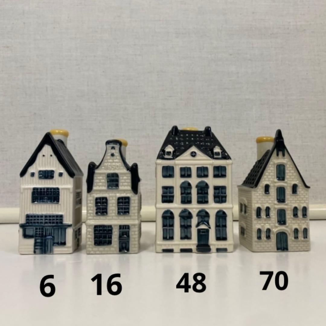 KLM オランダ航空 デルフトブルー ミニチュアハウス 家 陶器 4点 美品