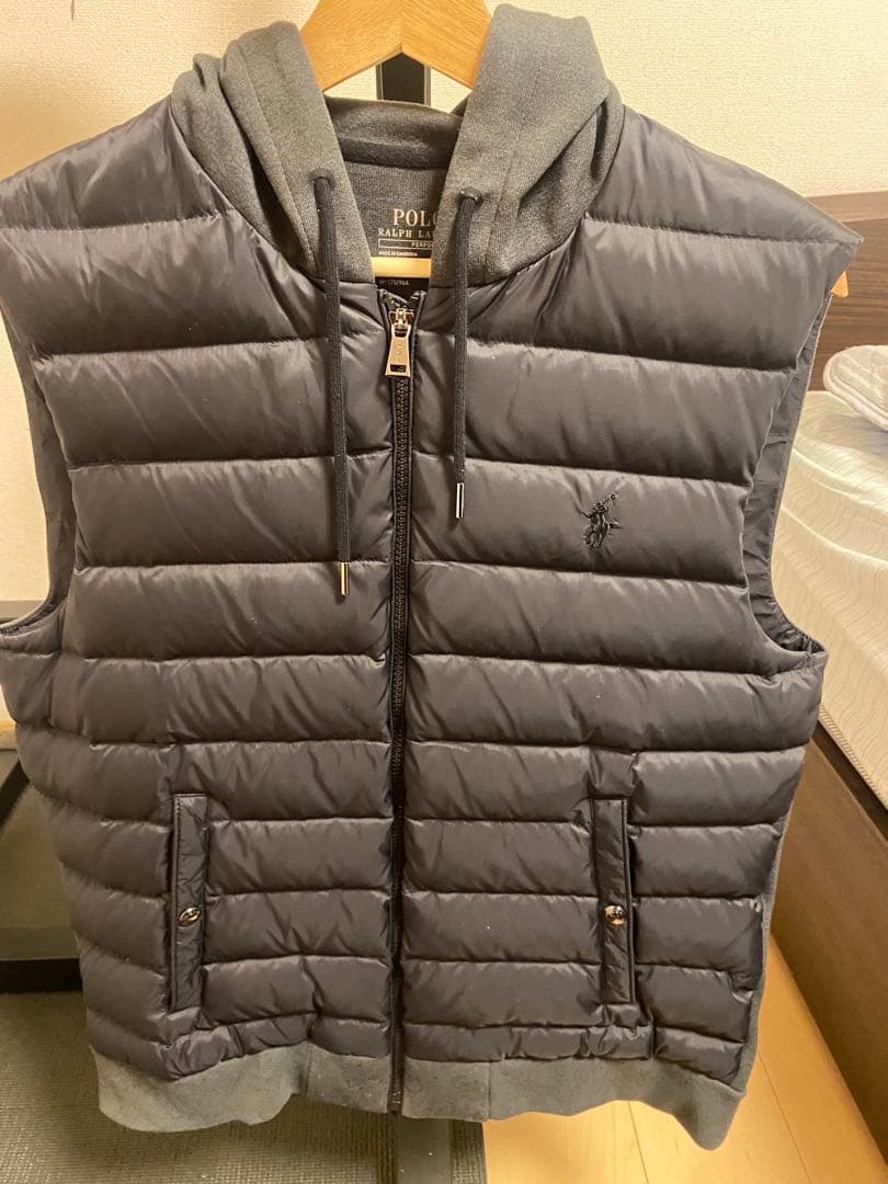 Polo Ralph Lauren フード付きダウンベスト グレー 中古・古着通販】POLO RALPH LAUREN (ポロ・ラルフローレン) ダウン