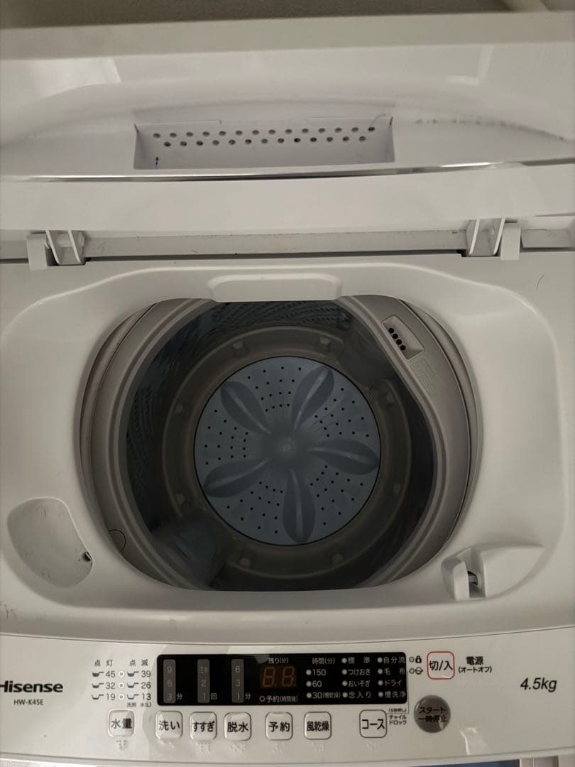 10月末まで 2024年製 Hisense洗濯機 4.5kg HW-K45E