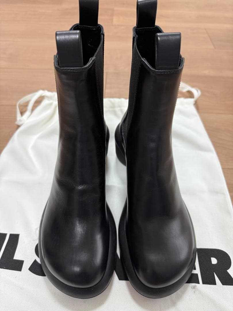 JIL SANDER ジルサンダー グロスレザー チェルシーブーツの通販はau