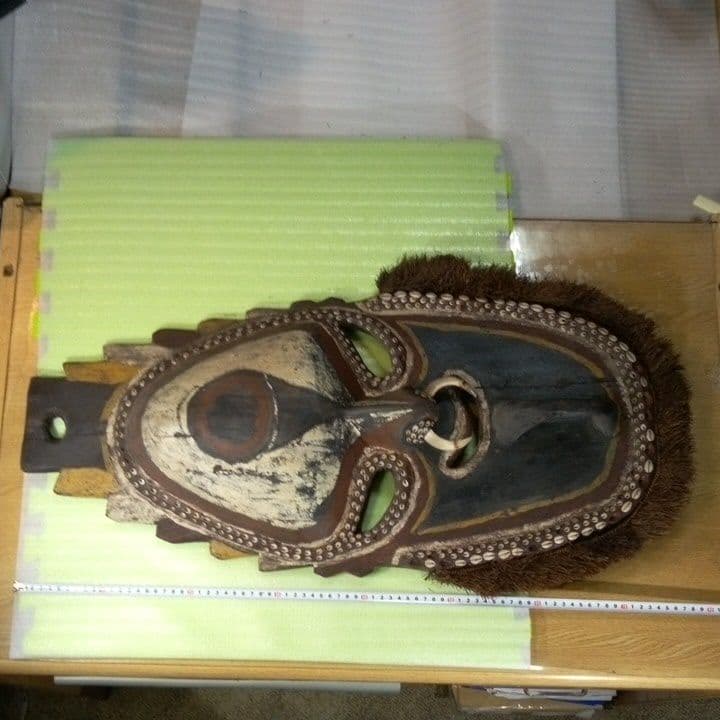 パプアニューギニア お面 マスク 木製 木彫り 壁掛け 置物 インテリア