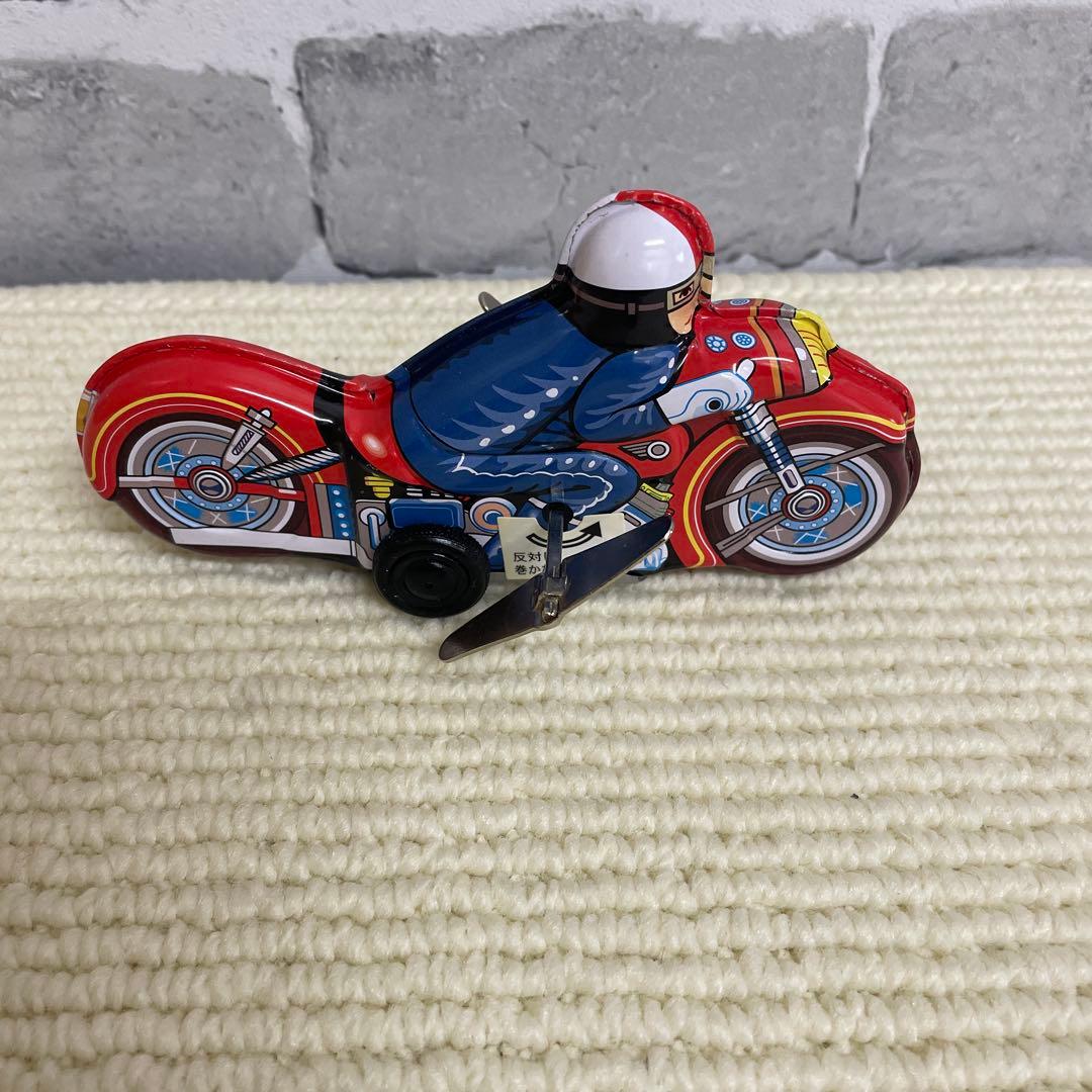 レトロ ブリキ ゼンマイ式ターンアクション モーターサイクル - メルカリ