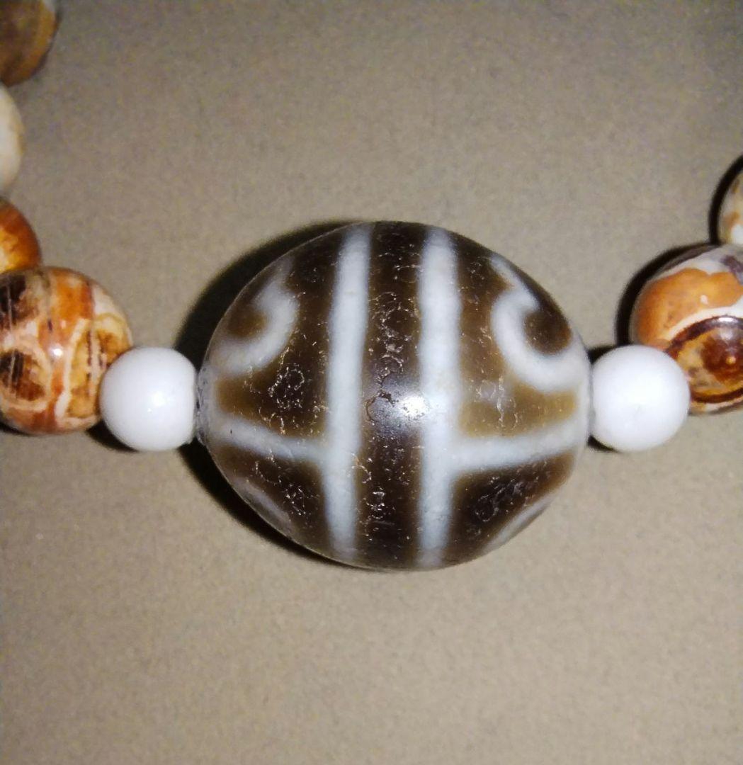 285天珠 楕円蓮花天珠 虎牙天珠 dzibeads ブレスレット！052 天珠 楕円