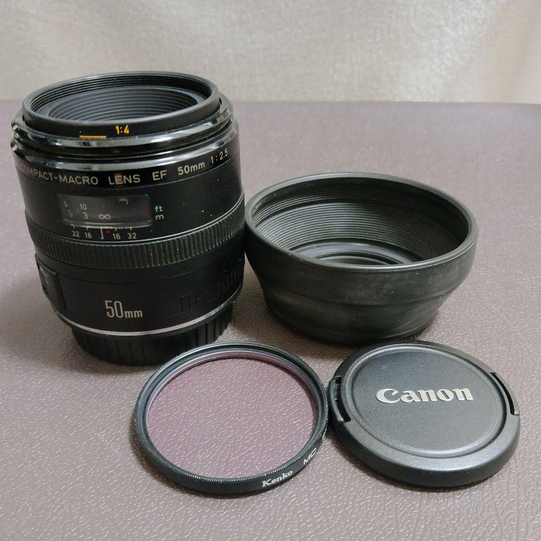 【光学超美品・試写有】Canon Compact-macro 50mm F2.5 Amazon.com : Canon EF 50mm f/2.5 Compact Macro Lens for SLR DSLR