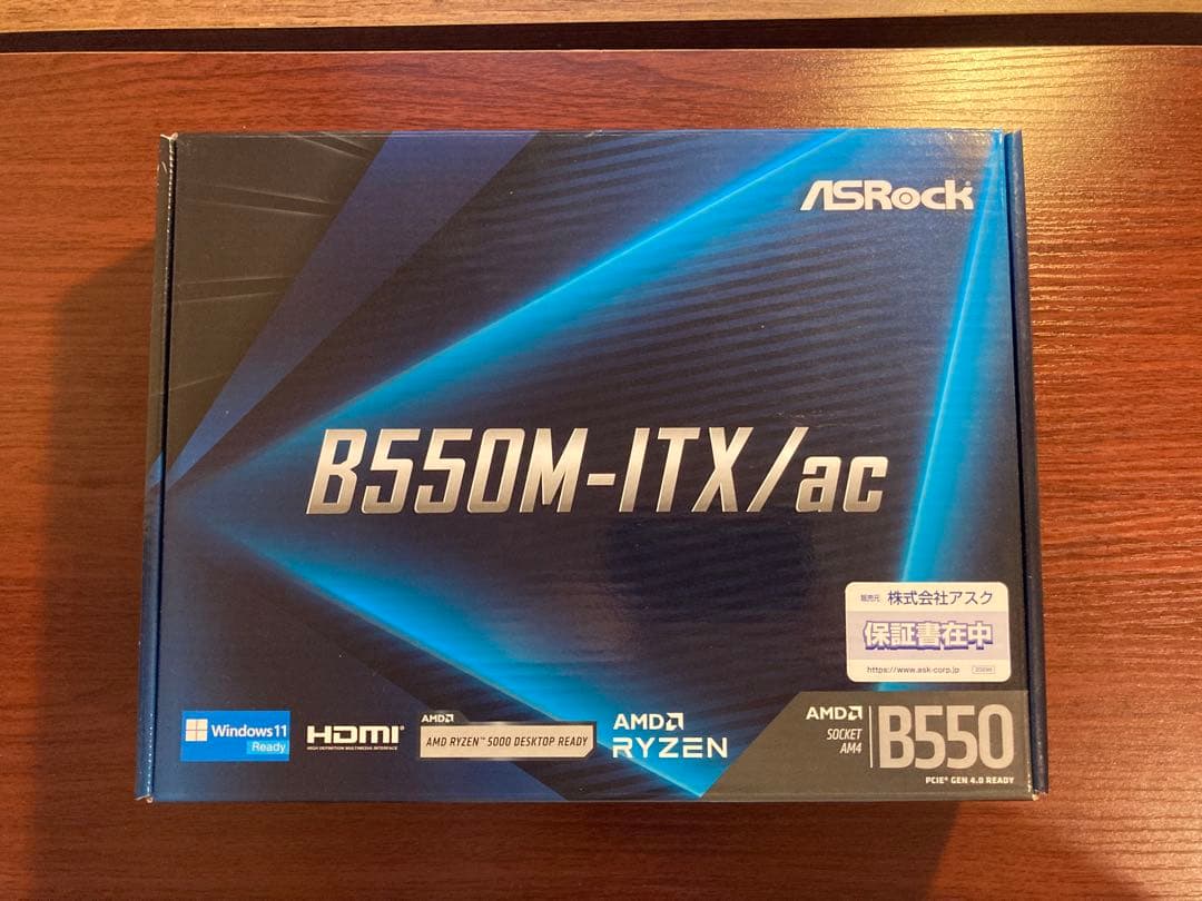 【領収証付】ASRock B550M-ITX/ac Amazon.com: ASRock B550M-ITX/AC Supports 3rd Gen AMD AM4 Ryzen