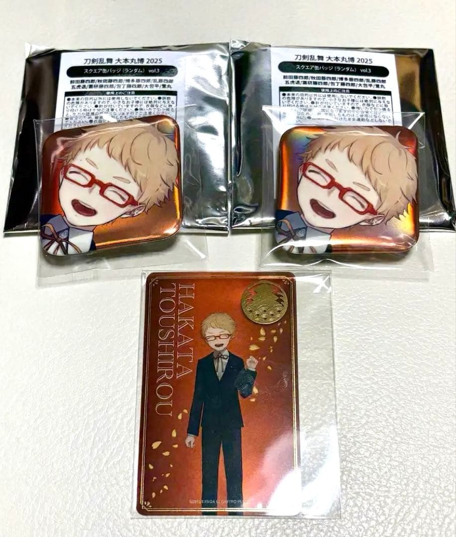 刀剣乱舞 大本丸博 2025 博多藤四郎 祝装 スクエア缶バッジ＆クリア