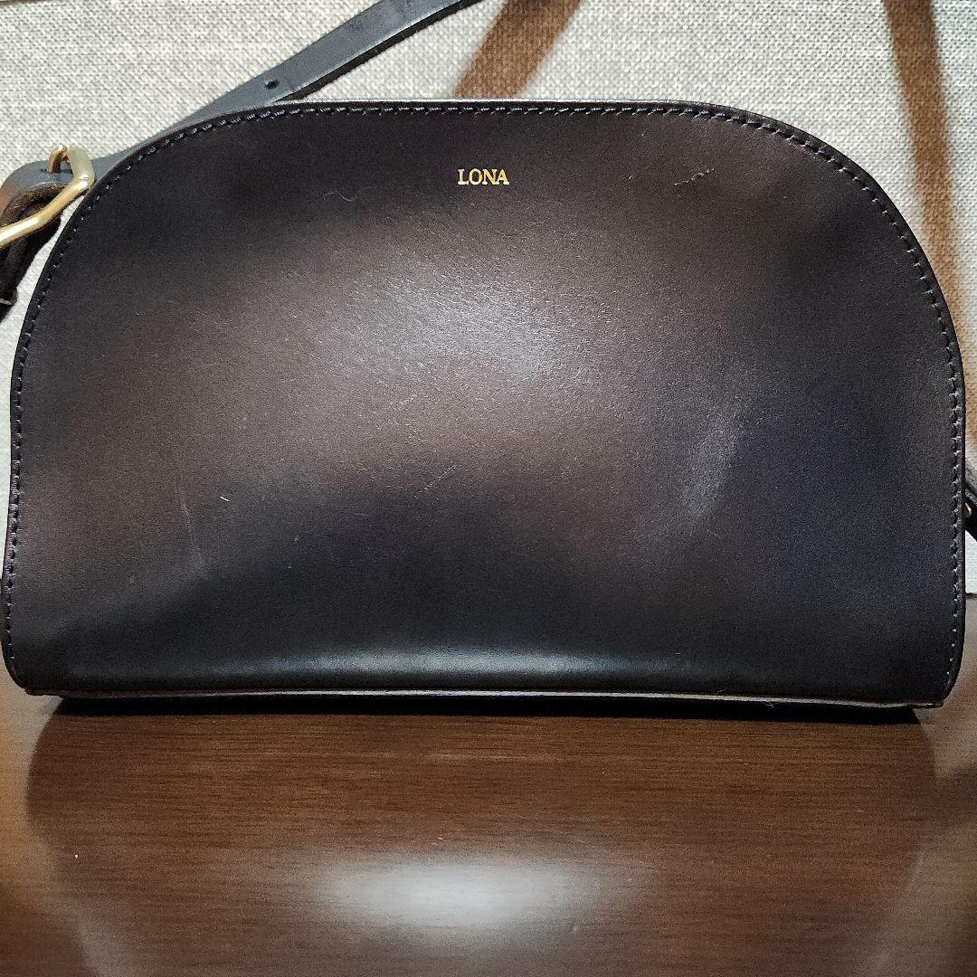 LONA ロナ ネイビー ハーフムーン ショルダーバッグ 本革 牛革 LONA ロナ ネイビー ハーフムーン ショルダーバッグ 本革 牛革 - メルカリ