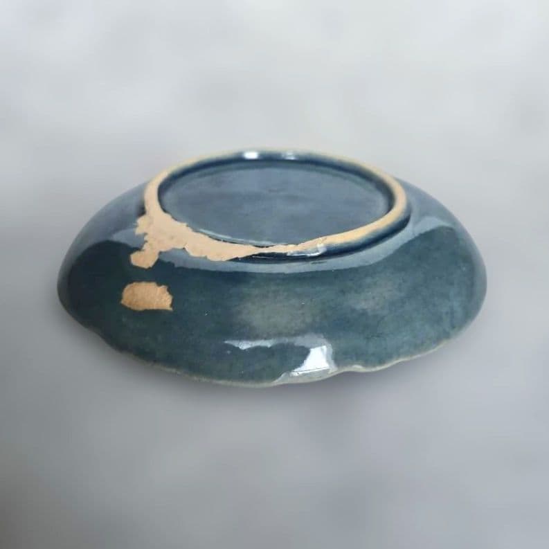 淡路 珉平焼 小皿 ドラゴン 龍 江戸 明治 アンティーク 骨董 金継ぎ