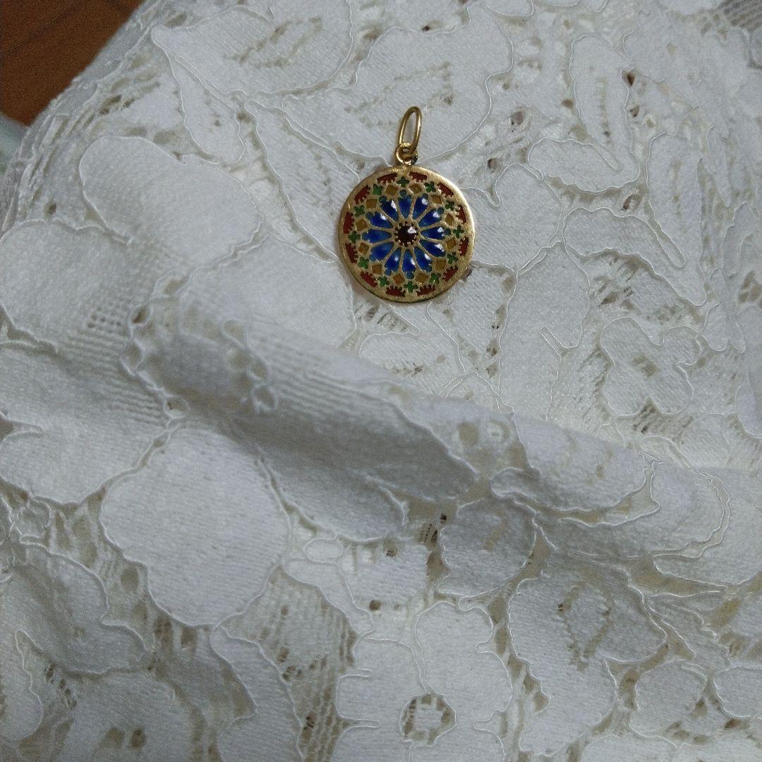 ノートルダム 大聖堂 土産 ペンダント ステンドグラス エマイユ