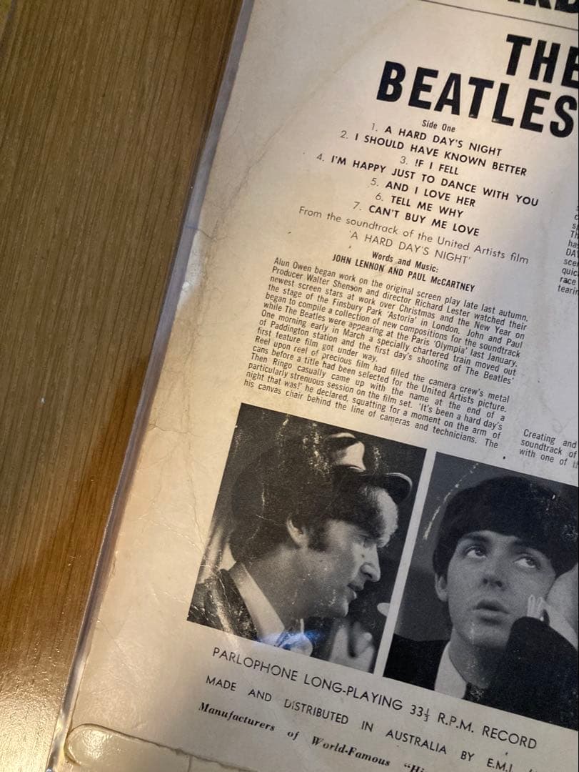 稀少オーストラリアオリジナルハードデイズナイトBeatlesビートルズ