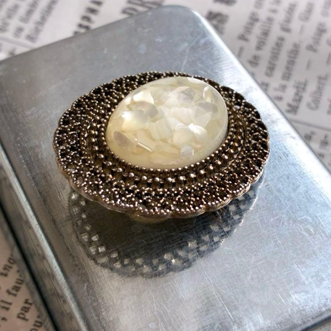 ヴィンテージ シェル 貝 ブローチ アンティーク 昭和 レトロ - メルカリ