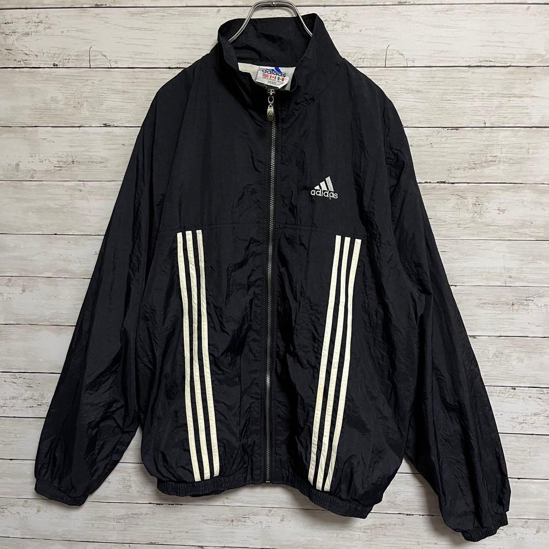 205古着90年代adidasアディダスナイロンジャケット刺繍ロゴ短丈好