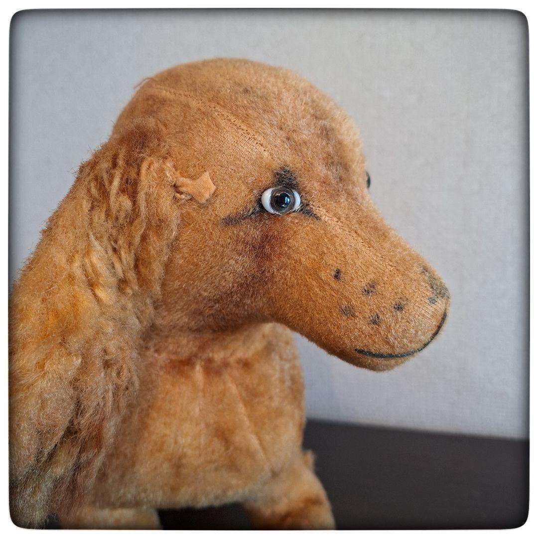 戦前 ドイツ】 ダックスフント アンティーク ぬいぐるみ 貴重 グラス