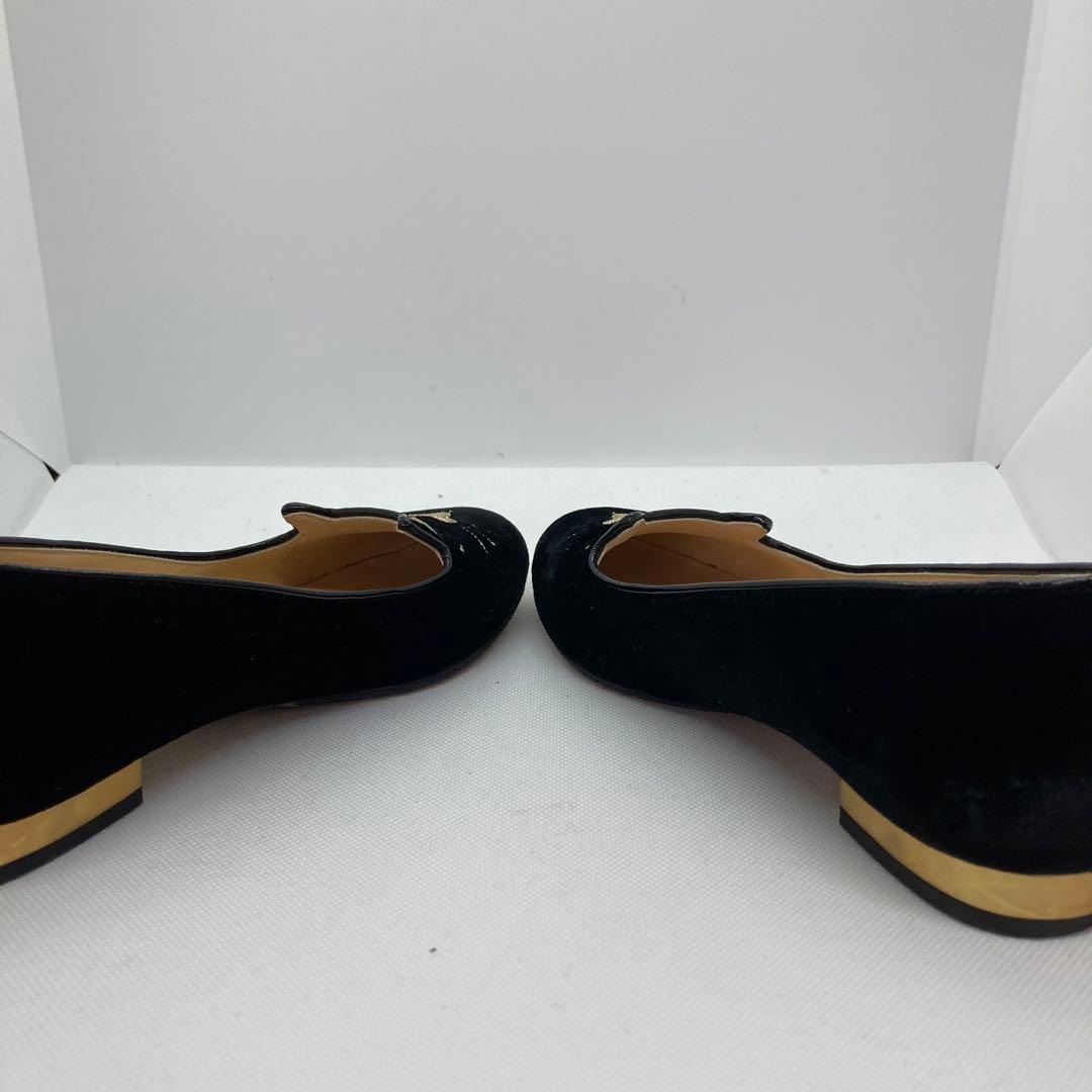 美品】シャーロットオリンピアキティ限定刺繍フラットシューズ