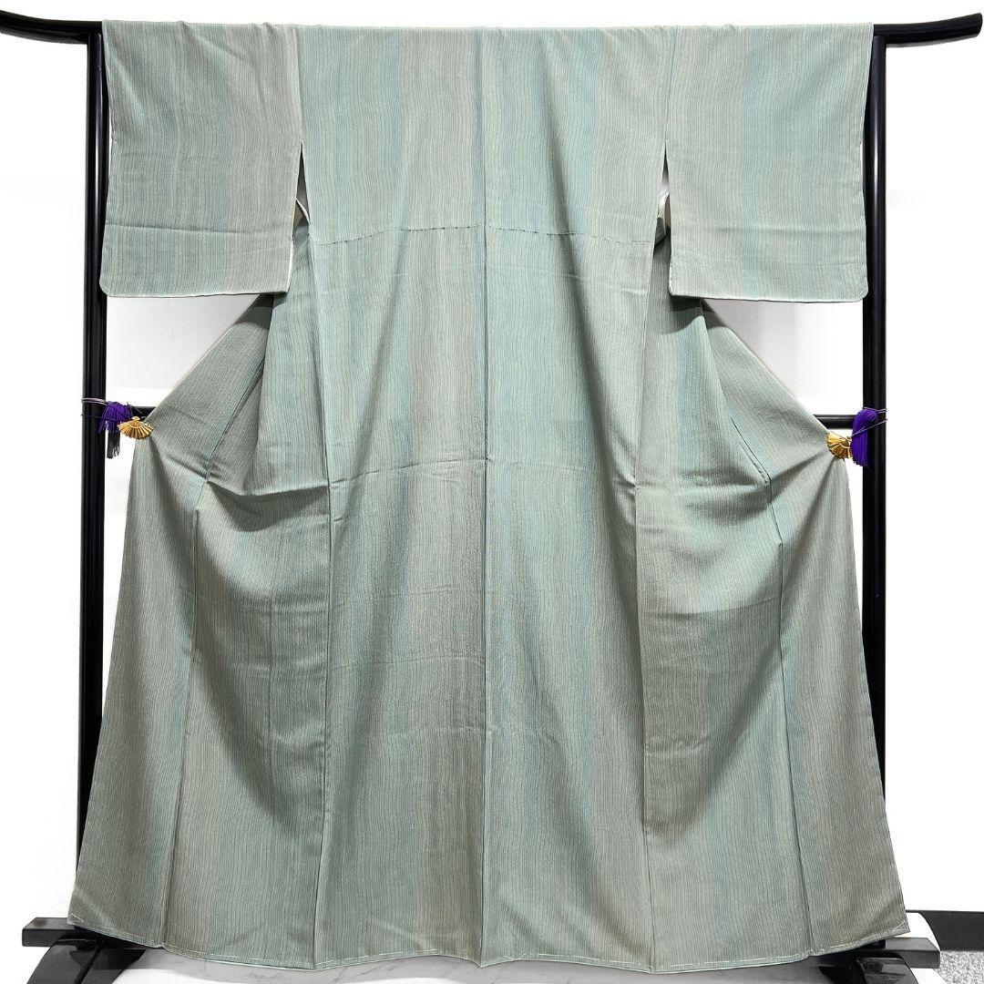 未着用 小紋 身丈163 裄65 縦縞 よろけ縦縞 正絹 着物 023b p - メルカリ