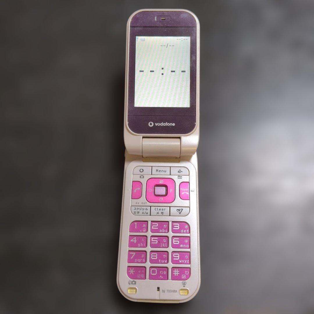 ガラケー東芝 Vodafone V603T ピンク 折りたたみ式携帯電話 - メルカリ