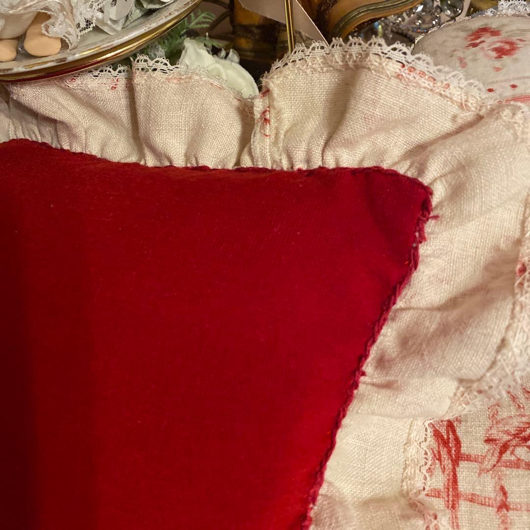 フランスアンティーク19世紀頃 トワルドジュイ ボルドーの赤色が素敵な