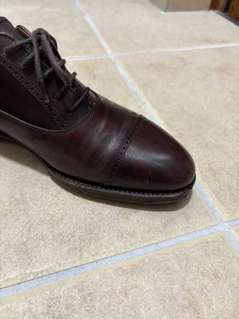 【RAYMAR】24.5cm 革靴　ダークブラウン クォーターブローグ　レイマー